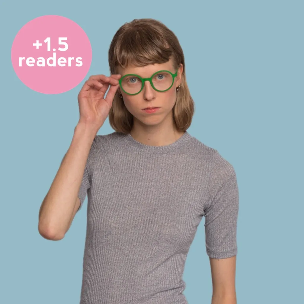 ' 1.5 readers magnetic glasses green