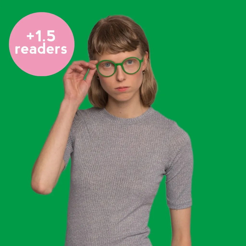 ' 1.5 readers magnetic glasses green