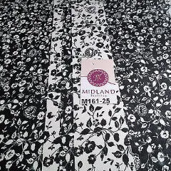 Black and white floral Vertical Striped Chiffon Fabric 44" wide M161-25 Mtex