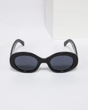 Black Oval Shaped Sunglasses