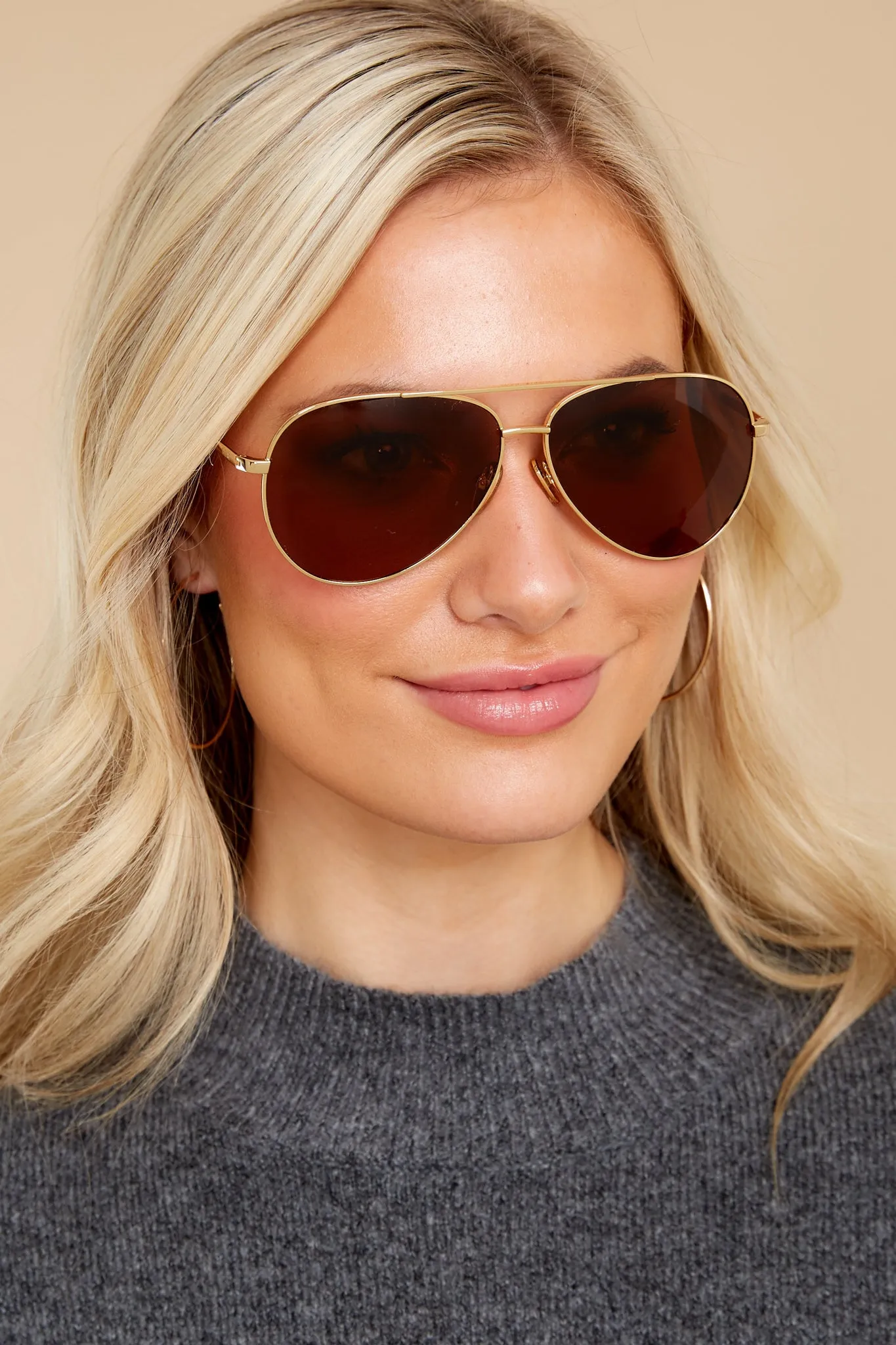 Campbell Gold Brown Sunglasses