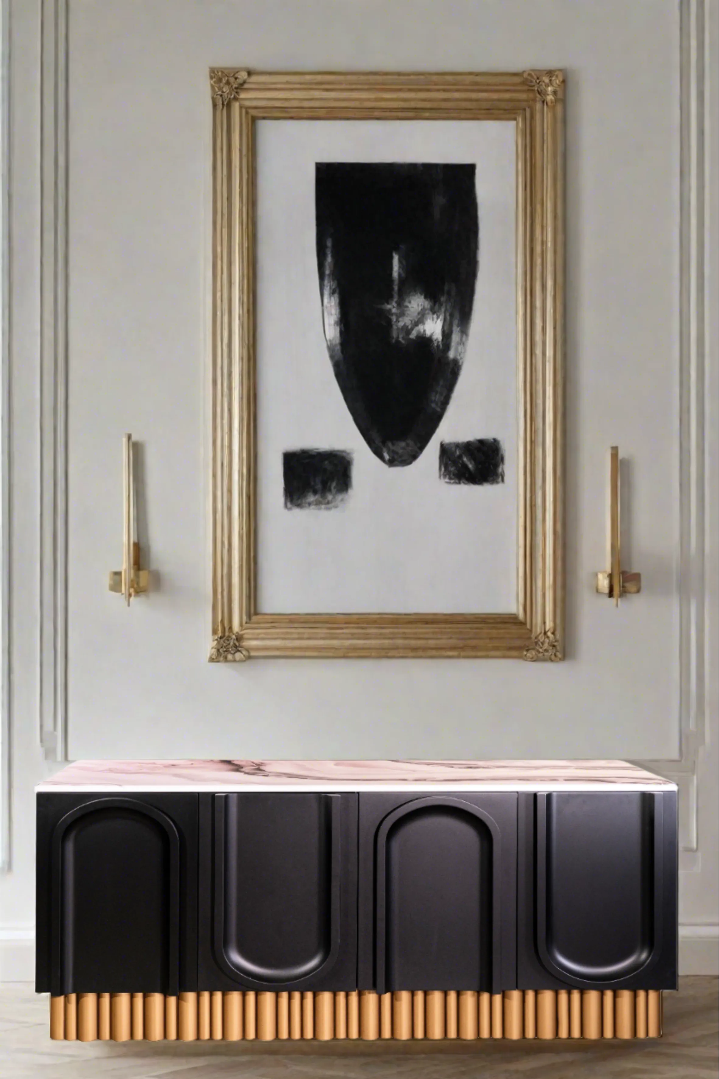 Cara Black and Gold Sideboard