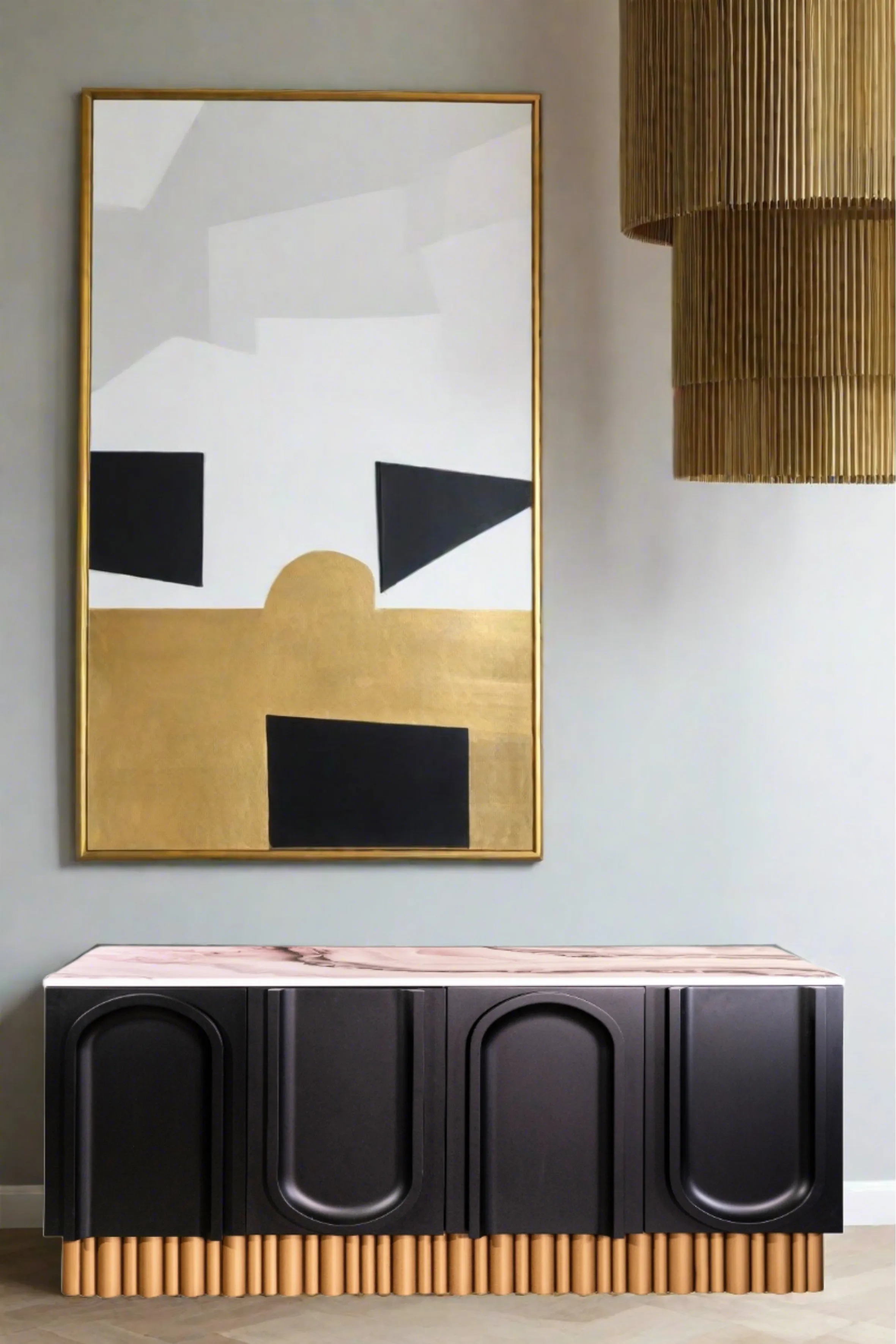 Cara Black and Gold Sideboard