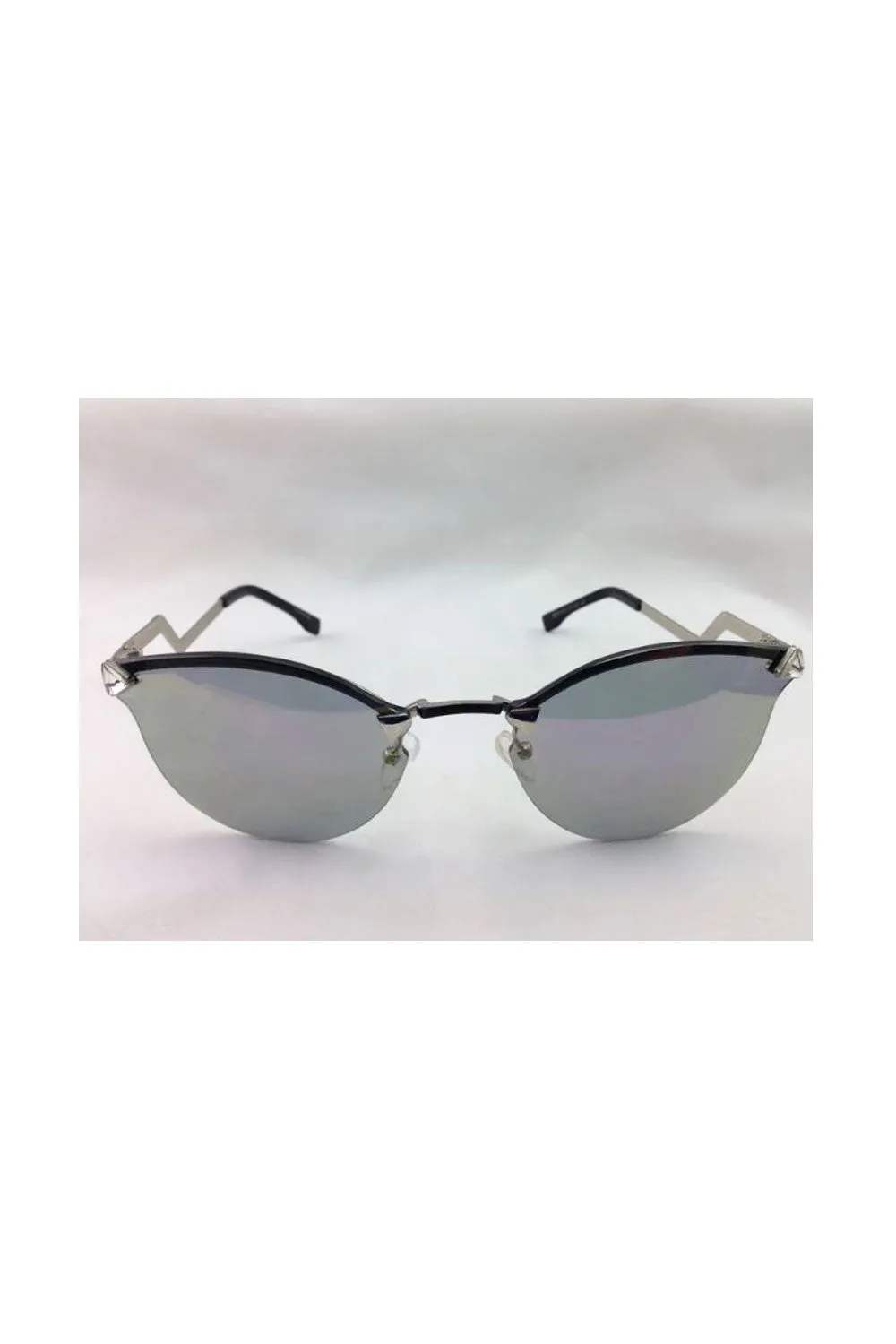 Cat Eye Sunglasses with Diamante and Curved arms