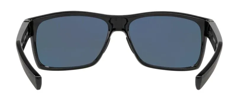 Costa Del Mar Half Moon Shiny Black Frame - Blue Mirror 580 Plastic Lens - Polarized Sunglasses