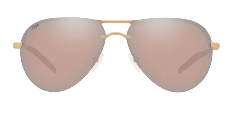 Costa Del Mar Helo Matte Champagne Frame - Copper Silver Mirror 580 Plastic Lens - Polarized Sunglasses