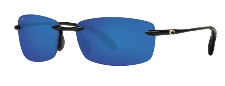 Costa Del Mar Mens Ballast Shiny Black Frame - Blue Mirror 580 Plastic Lens - Polarized Sunglasses