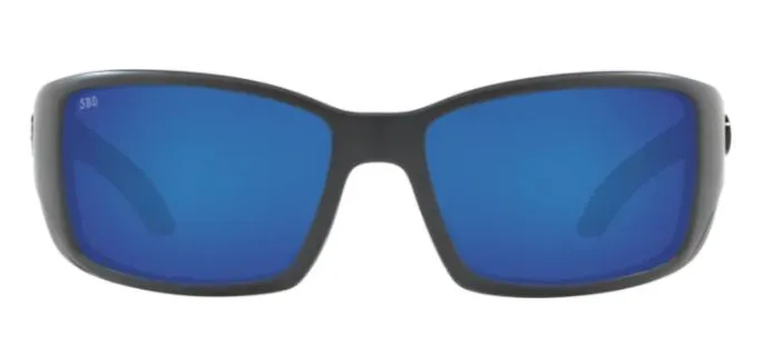 Costa Del Mar Mens Blackfin Matte Gray Frame - Blue Mirror 580 Glass Lens - Polarized Sunglasses