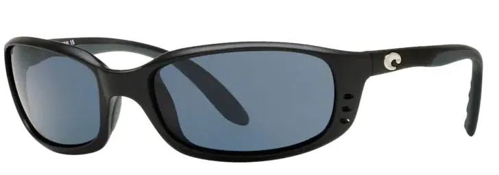 Costa Del Mar Mens Brine Matte Black Frame - Gray 580 Plastic Lens - Polarized Sunglasses