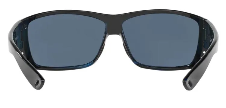 Costa Del Mar Mens Cat Cay Shiny Black Frame - Blue Mirror 580 Plastic Lens - Polarized Sunglasses