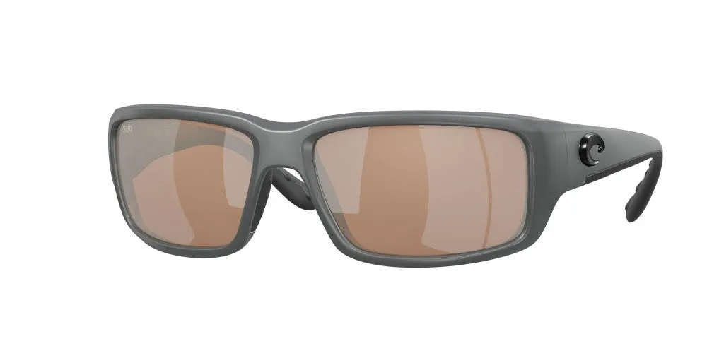 Costa Del Mar Mens Fantail 98 Matte Gray Frame - Copper Silver Mirror 580 Glass Lens - Non-Polarized Sunglasses