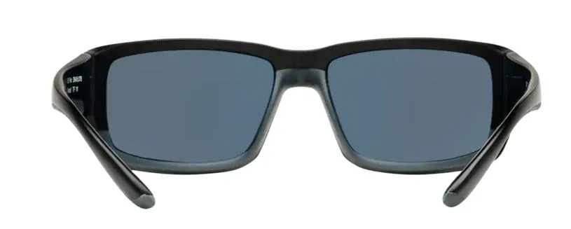 Costa Del Mar Mens Fantail Matte Black Frame - Blue Mirror 580 Plastic Lens - Polarized Sunglasses