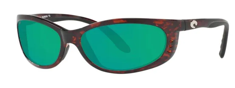 Costa Del Mar Mens Fathom Tortoise Frame - Green Mirror 580 Plastic Lens - Polarized Sunglasses