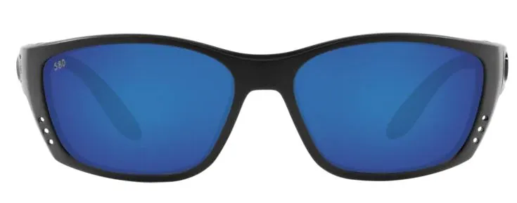 Costa Del Mar Mens Fisch Blackout Frame - Blue Mirror 580 Glass Lens - Polarized Sunglasses