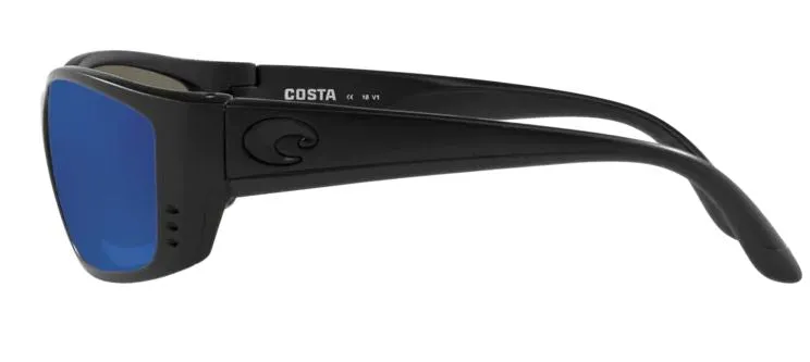 Costa Del Mar Mens Fisch Blackout Frame - Blue Mirror 580 Glass Lens - Polarized Sunglasses