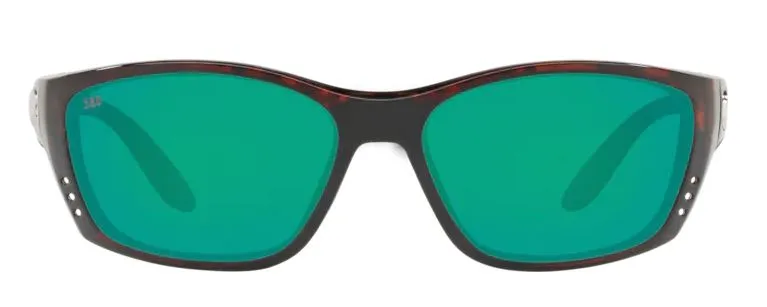 Costa Del Mar Mens Fisch Tortoise Frame - Green Mirror 580 Glass Lens - Polarized Sunglasses