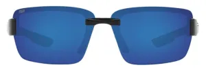 Costa Del Mar Mens Galveston Shiny Black Frame - Blue Mirror 580 Plastic Lens - Polarized Sunglasses