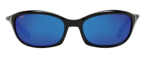 Costa Del Mar Mens Harpoon Shiny Black Frame - Blue Mirror 580 Plastic Lens - Polarized Sunglasses