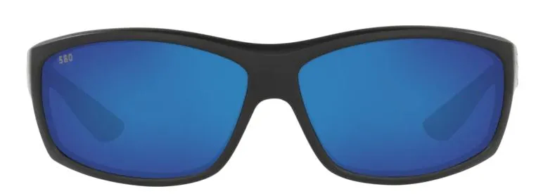 Costa Del Mar Mens Saltbreak Matte Black Frame - Blue Mirror 580 Glass Lens - Polarized Sunglasses