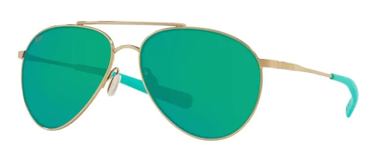 Costa Del Mar Piper Shiny Gold Frame - Green Mirror 580 Plastic Lens - Polarized Sunglasses