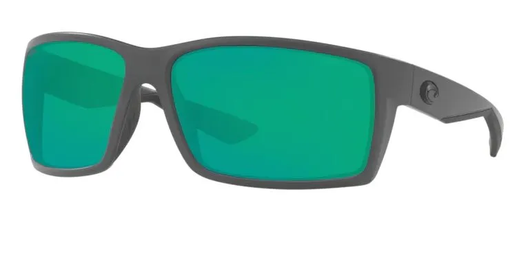 Costa Del Mar Reefton Matte Gray Frame - Green Mirror 580 Plastic Lens - Polarized Sunglasses