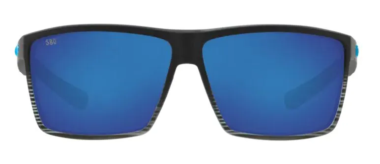 Costa Del Mar Rincon Matte Smoke Crystal Fade Frame - Blue Mirror 580 Glass Lens - Polarized Sunglasses