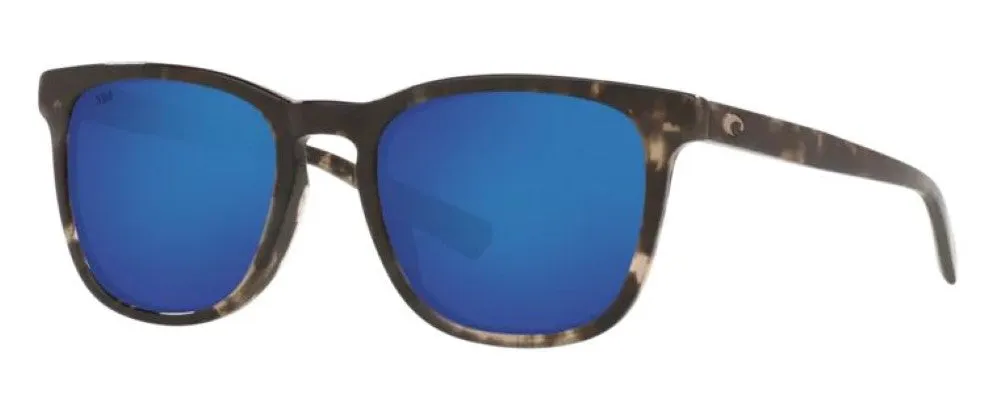 Costa Del Mar Sullivan Shiny Black Kelp Frame -  Blue Mirror 580 Plastic Lens - Polarized Sunglasses