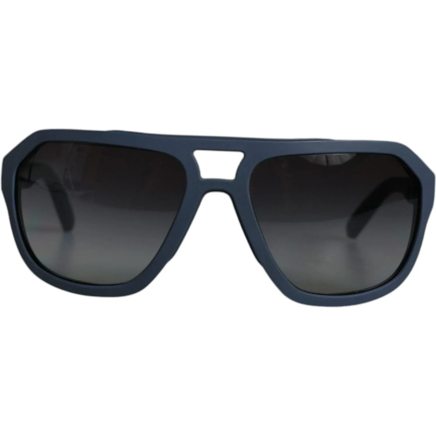 Dolce & Gabbana Blue Metal Frame Rubber Skin Polarized Mirror Lens Sunglasses