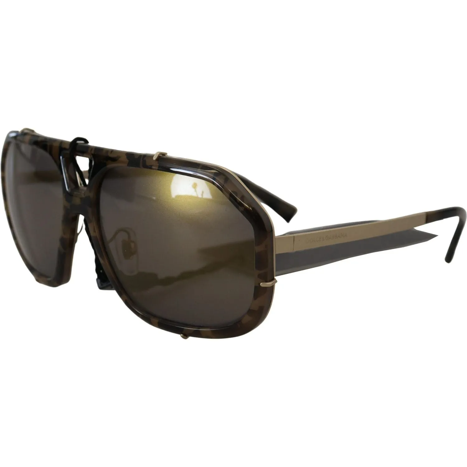 Dolce & Gabbana Chic Aviator Mirrored Brown Sunglasses