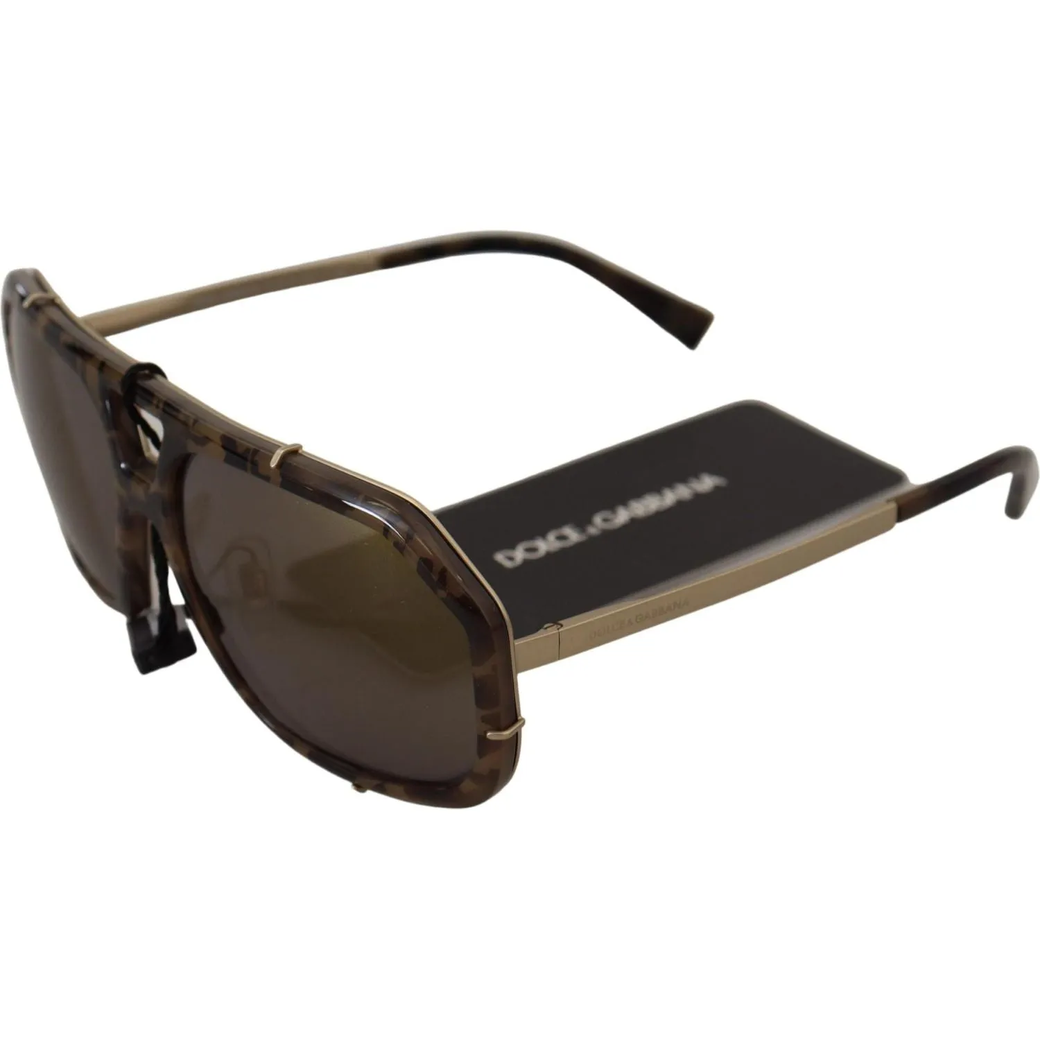 Dolce & Gabbana Chic Aviator Mirrored Brown Sunglasses