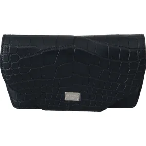 Dolce & Gabbana Elegant Blue Crocodile Leather Eyewear Pouch