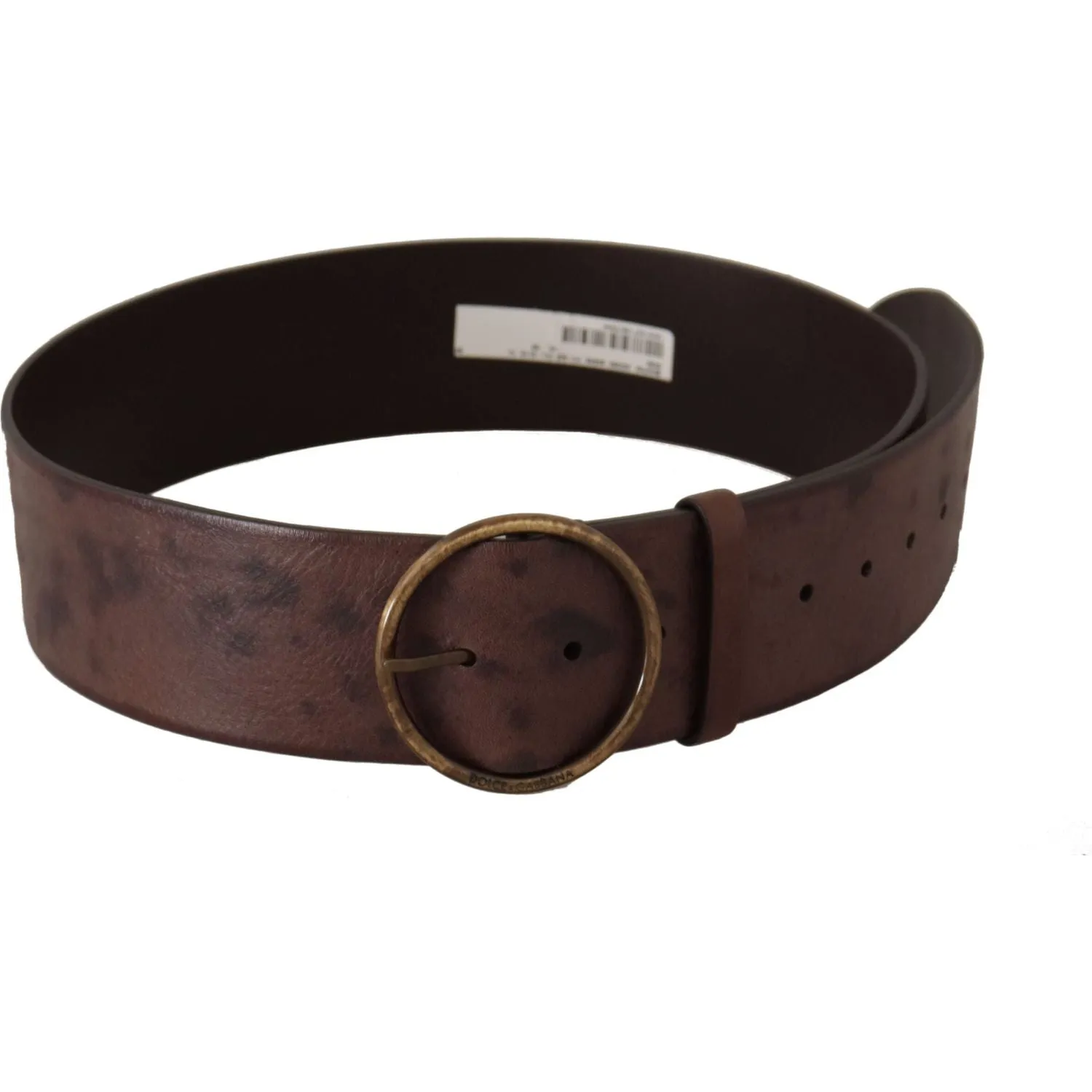 Dolce & Gabbana Elegant Dark Brown Leather Belt with Logo Buckle