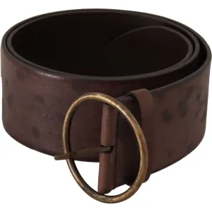 Dolce & Gabbana Elegant Dark Brown Leather Belt with Logo Buckle