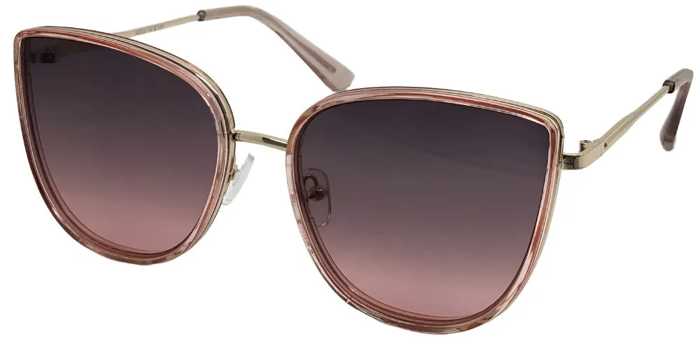 Fantas-Eyes Womens Tailwind Cateye Non-Polarized Sunglasses - Pink/Gold