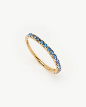 Fine Half Sapphire Eternity Ring | 14k Solid Gold/Sapphire