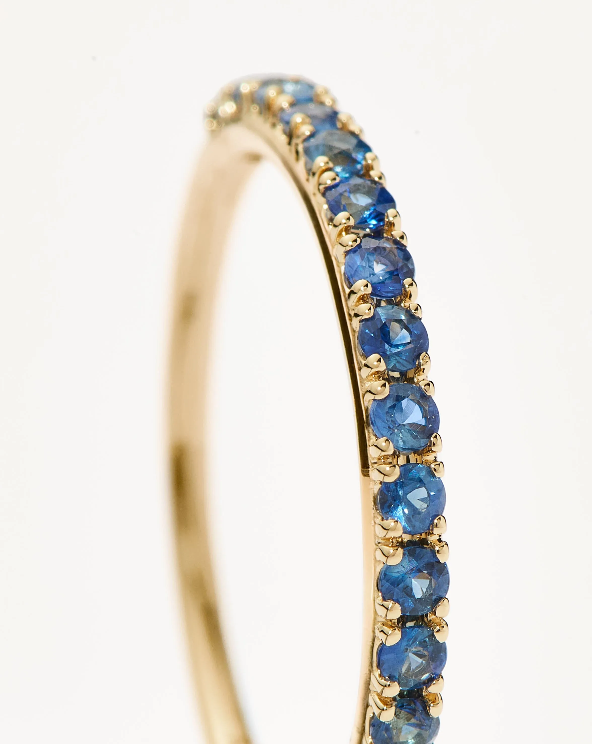 Fine Half Sapphire Eternity Ring | 14k Solid Gold/Sapphire