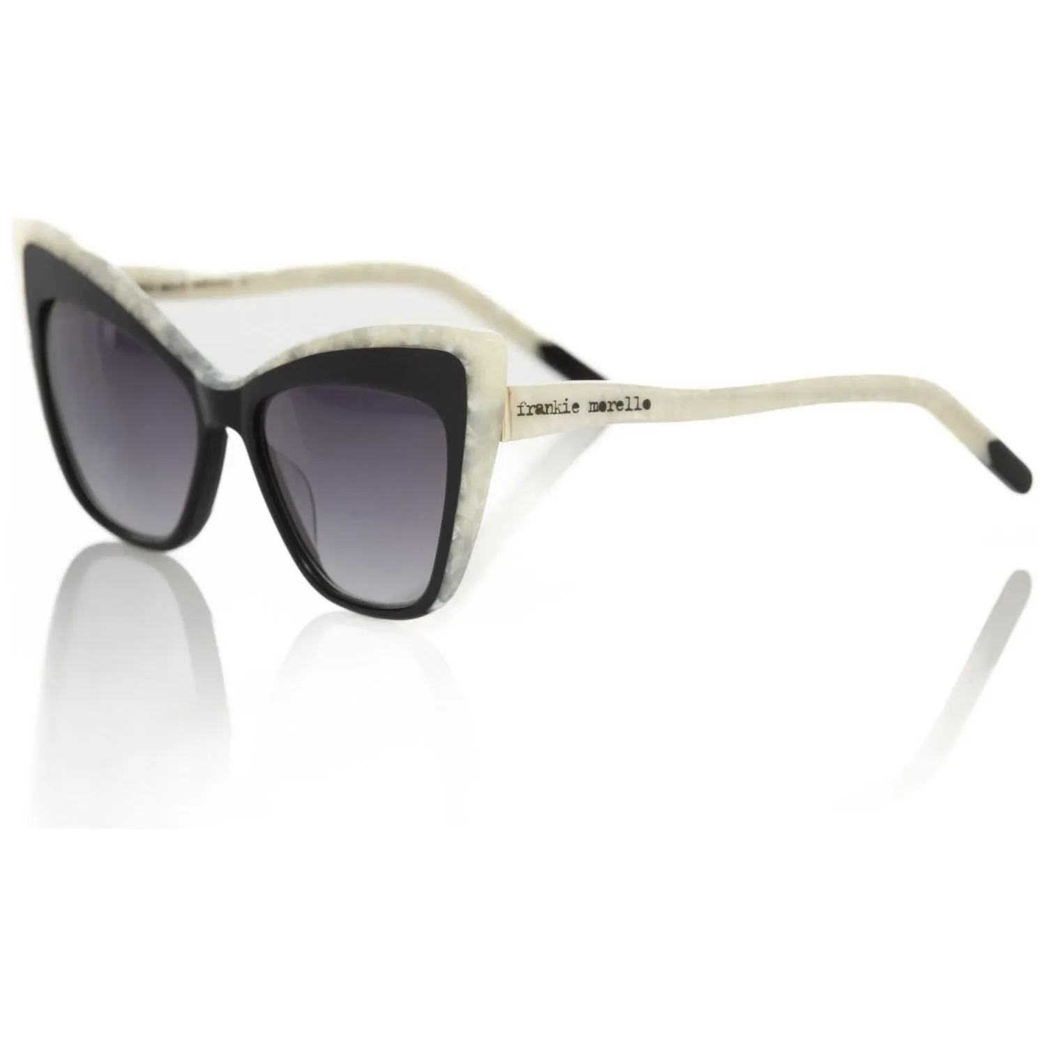 Frankie Morello Black Acetate Women Sunglass