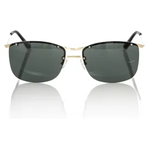 Frankie Morello Black Metallic Fiber Men Sunglass