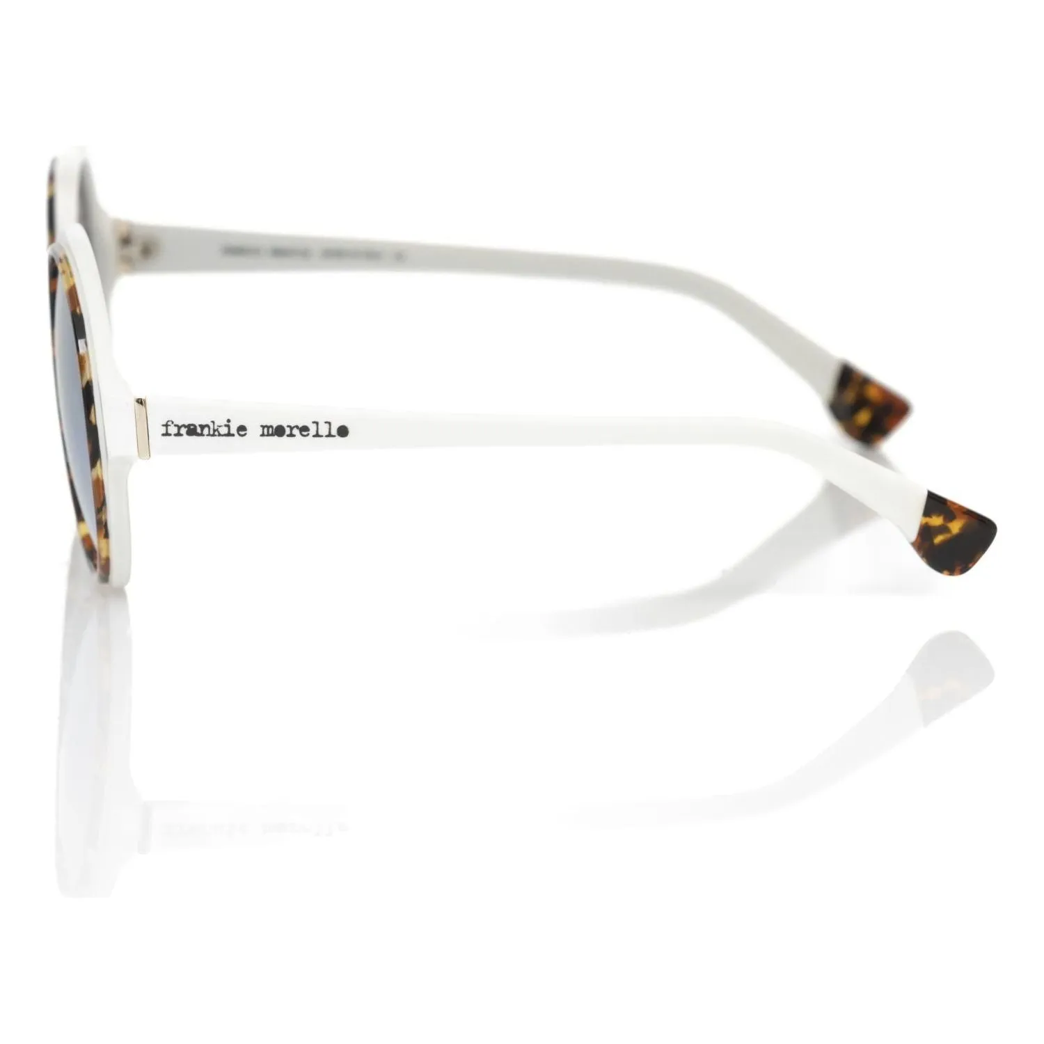 Frankie Morello White Acetate Women's Sunglass