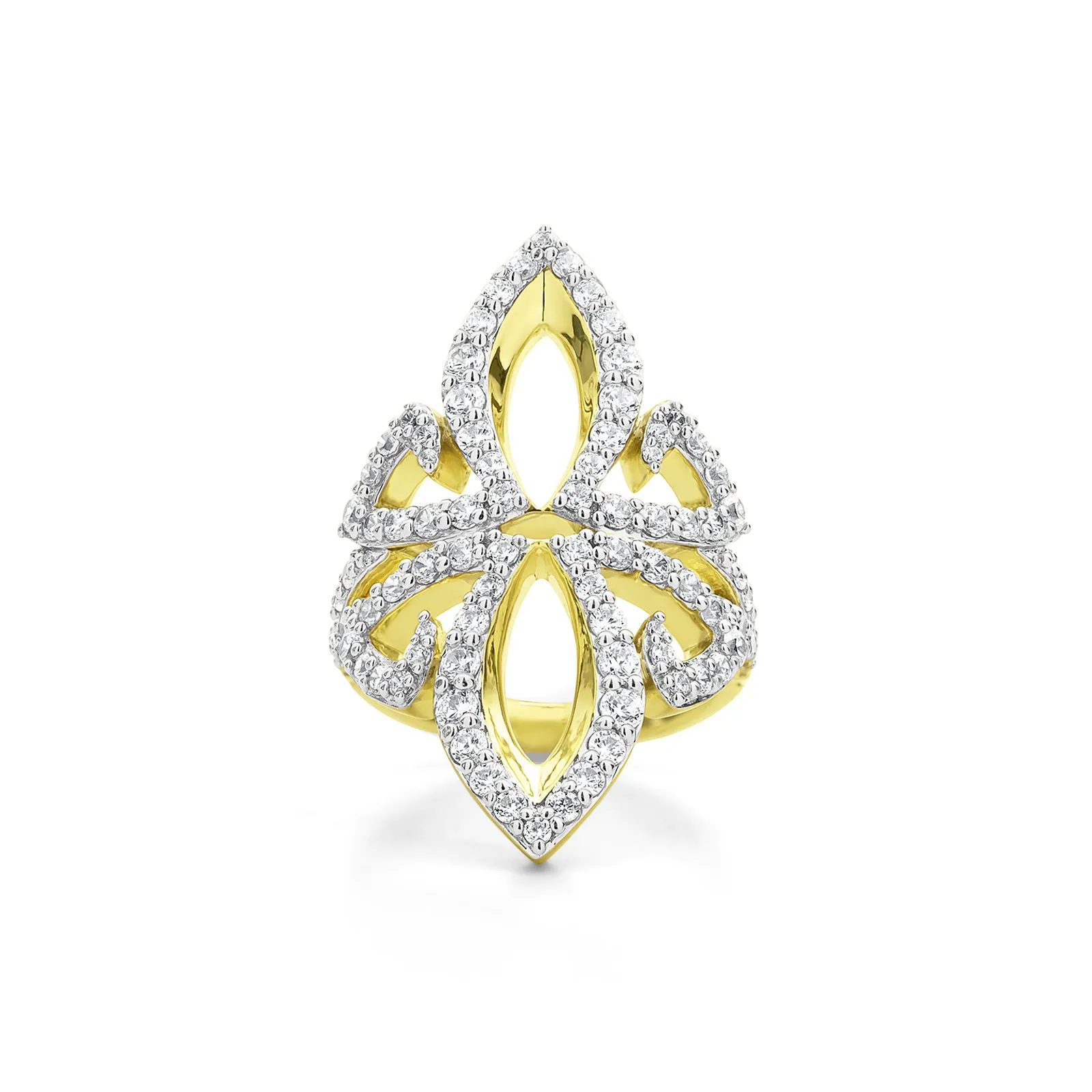 Gala Pavé Ring - 18K Gold Vermeil   CZ Blanc