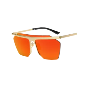 Joy-Ride Rimless Mirrored Square Sunglasses - Jacinth