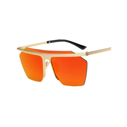 Joy-Ride Rimless Mirrored Square Sunglasses - Jacinth