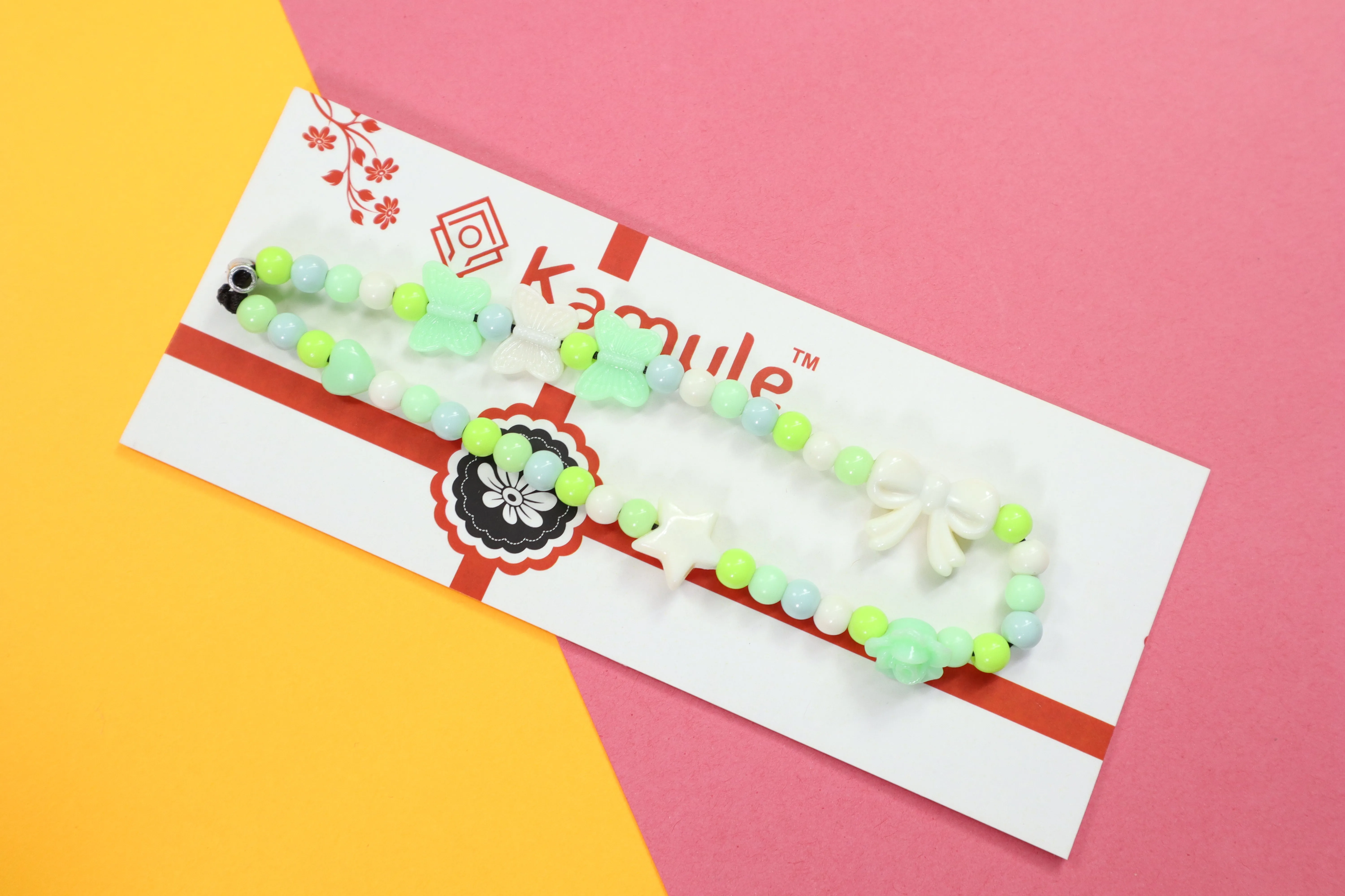 Kamule Pastel Green & Butterfly Phone Charm