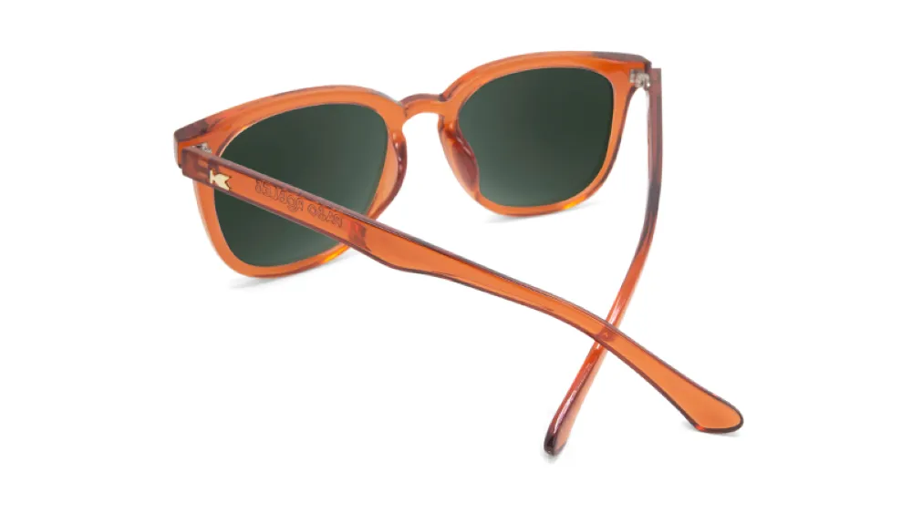 Knockaround Paso Robles Glossy Desert Orange Frame - Aviator Green Lens - Polarized Sunglasses