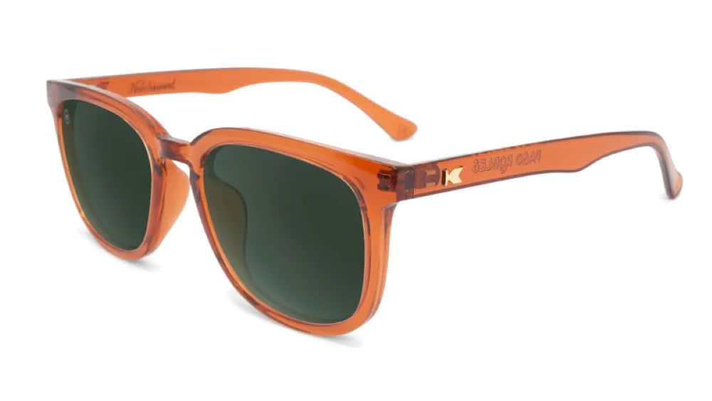 Knockaround Paso Robles Glossy Desert Orange Frame - Aviator Green Lens - Polarized Sunglasses