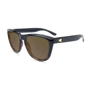 Knockaround Premiums Sunglasses - Glossy Black and Tortoise Shell Fade/Amber