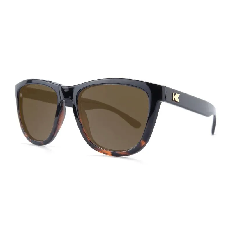 Knockaround Premiums Sunglasses - Glossy Black and Tortoise Shell Fade/Amber