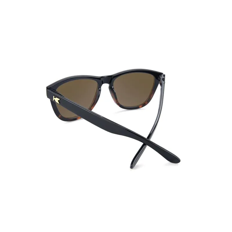 Knockaround Premiums Sunglasses - Glossy Black and Tortoise Shell Fade/Amber