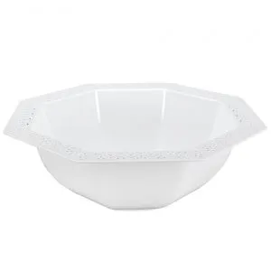 Lacetagon - 96 oz. Plastic Bowls - 2 Count - Pearl (Case Qty: 48)