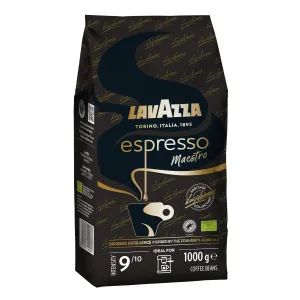 Lavazza Espresso Maestro Beans 1kg - Organic, Intense Fruit & Floral Espresso, 9/10 Strength